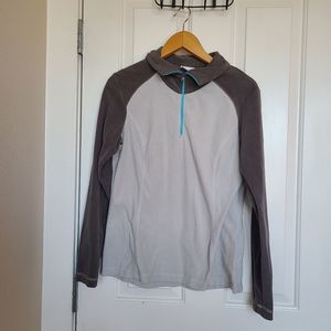 Columbia Women's Gray Blue Fleece Outdoors Sweater Activewear